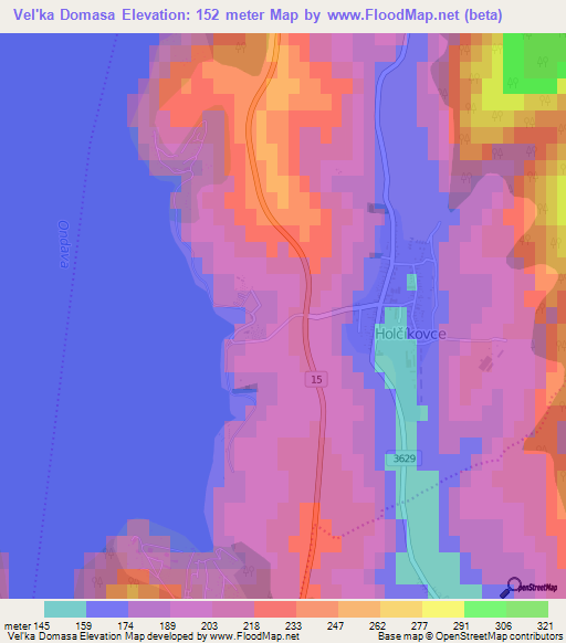 Vel'ka Domasa,Slovakia Elevation Map