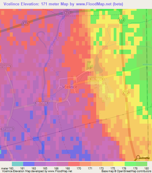 Vcelince,Slovakia Elevation Map