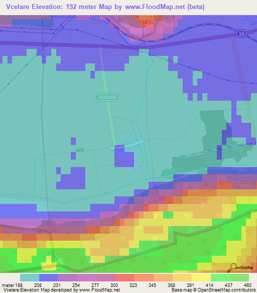 Vcelare,Slovakia Elevation Map