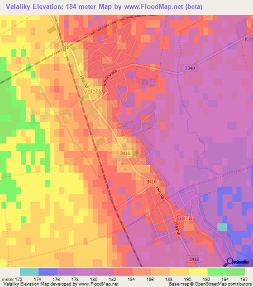 Valaliky,Slovakia Elevation Map