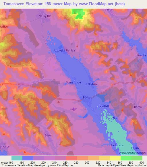 Tomasovce,Slovakia Elevation Map