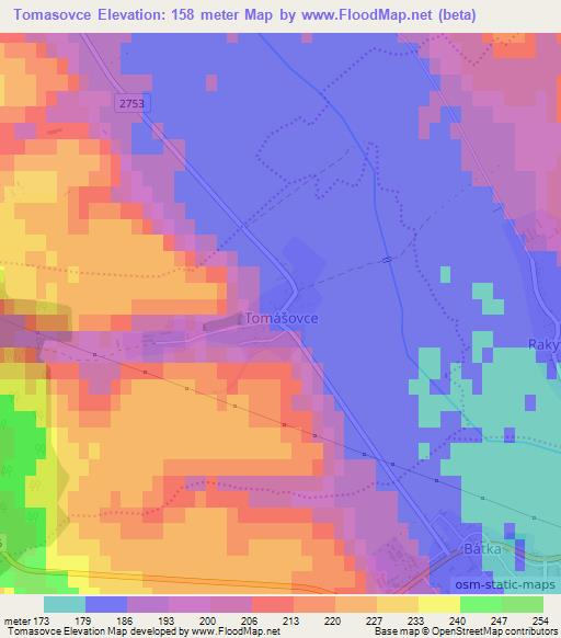 Tomasovce,Slovakia Elevation Map