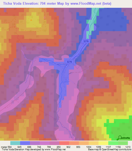 Ticha Voda,Slovakia Elevation Map