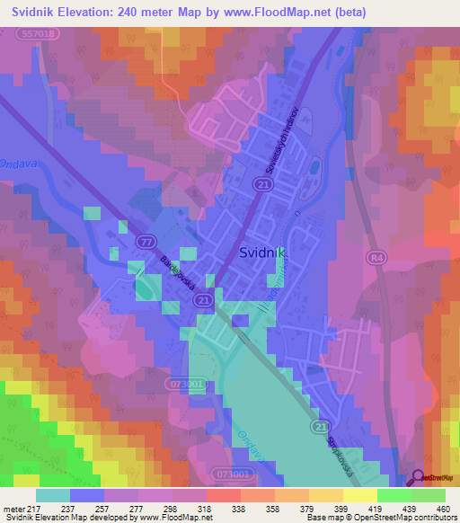 Svidnik,Slovakia Elevation Map