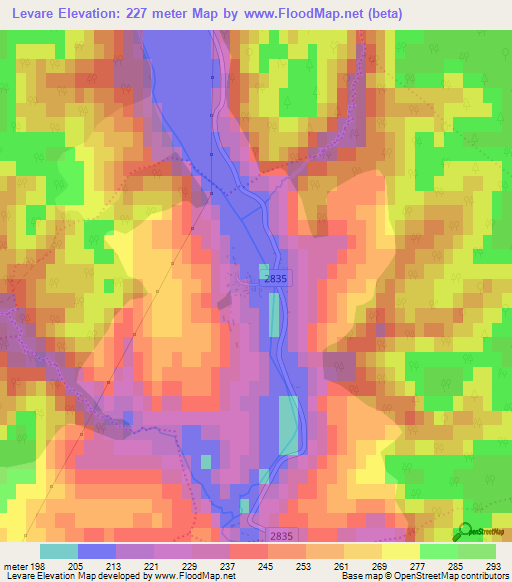 Levare,Slovakia Elevation Map