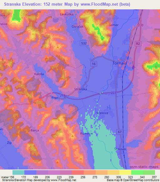 Stranska,Slovakia Elevation Map
