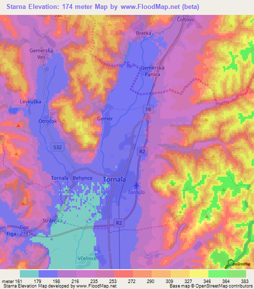 Starna,Slovakia Elevation Map