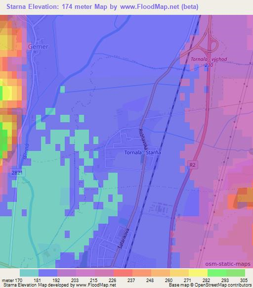 Starna,Slovakia Elevation Map