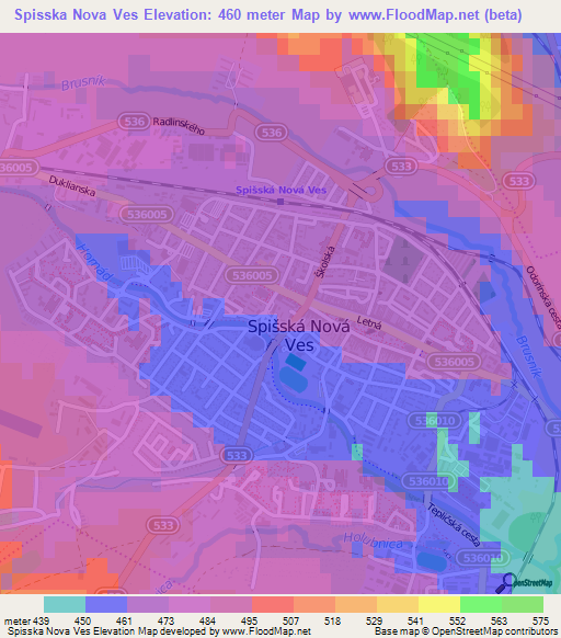 Spisska Nova Ves,Slovakia Elevation Map