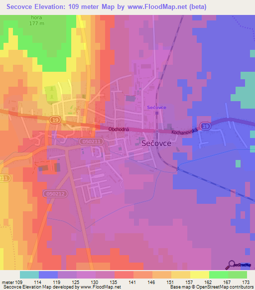 Secovce,Slovakia Elevation Map