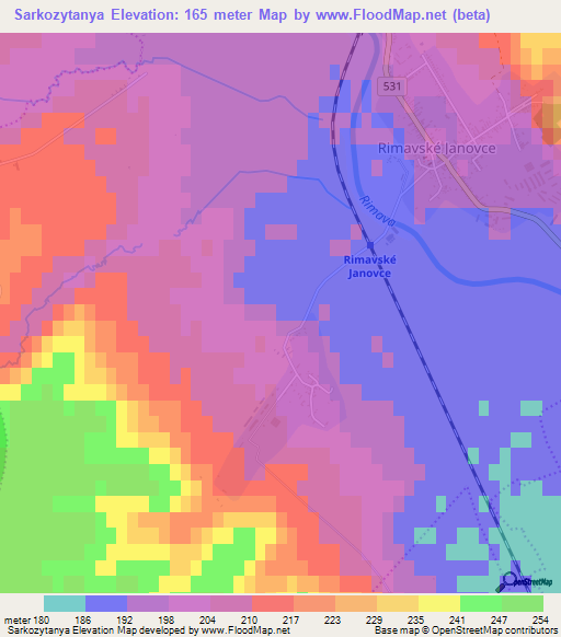 Sarkozytanya,Slovakia Elevation Map