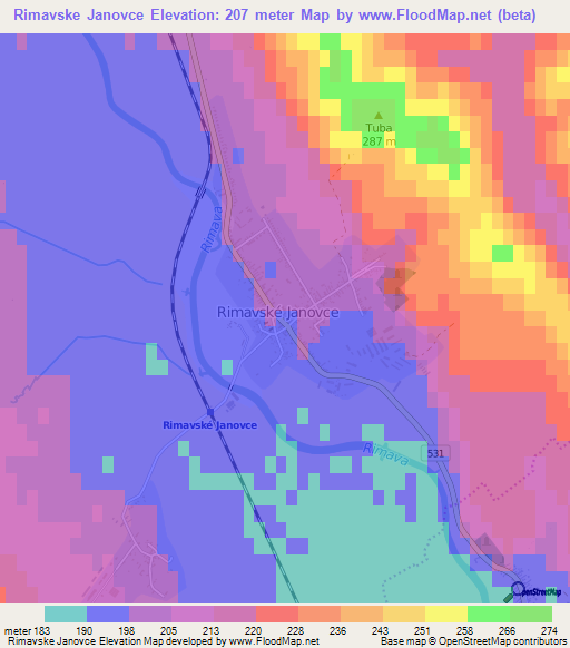Rimavske Janovce,Slovakia Elevation Map