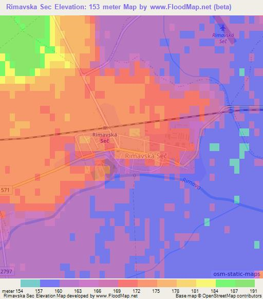 Rimavska Sec,Slovakia Elevation Map