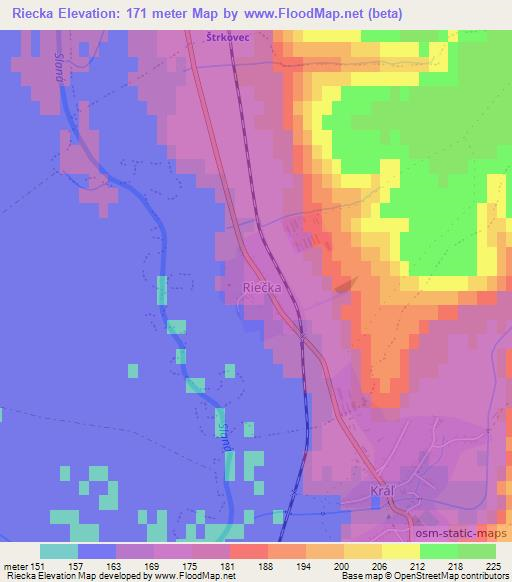 Riecka,Slovakia Elevation Map