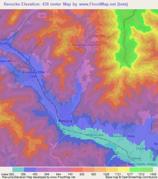 Revucka,Slovakia Elevation Map