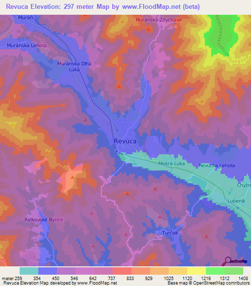 Revuca,Slovakia Elevation Map