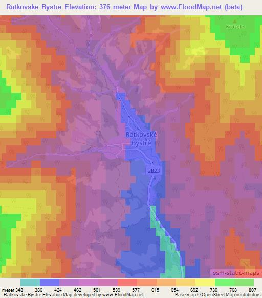 Ratkovske Bystre,Slovakia Elevation Map