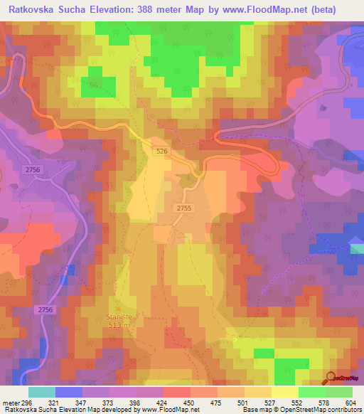 Ratkovska Sucha,Slovakia Elevation Map