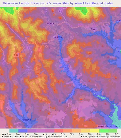 Ratkovska Lehota,Slovakia Elevation Map