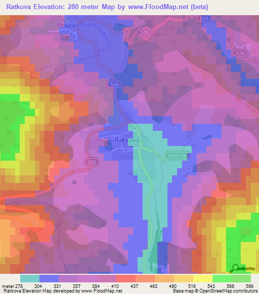 Ratkova,Slovakia Elevation Map