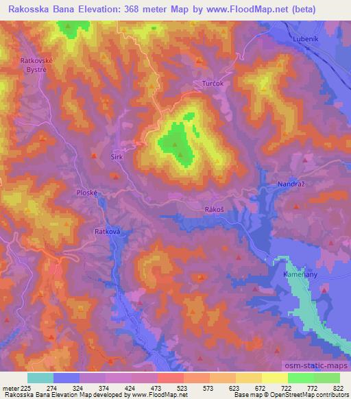 Rakosska Bana,Slovakia Elevation Map