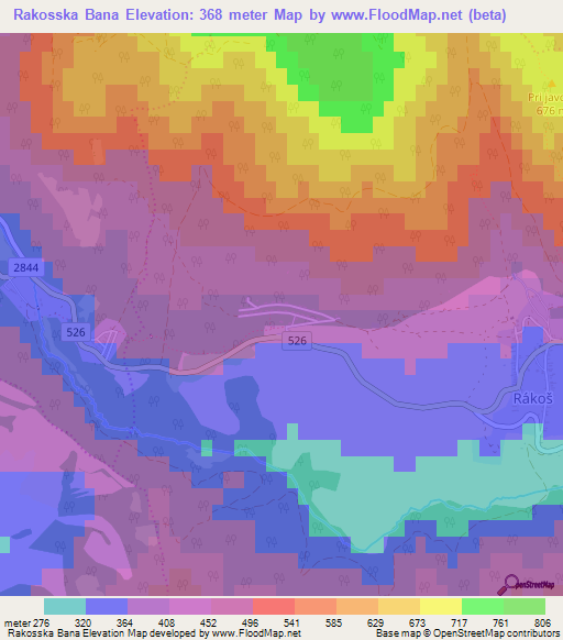 Rakosska Bana,Slovakia Elevation Map