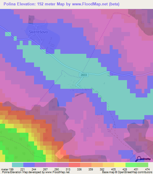 Polina,Slovakia Elevation Map