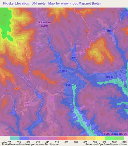 Ploske,Slovakia Elevation Map