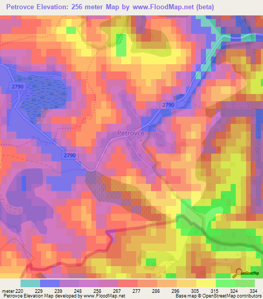 Petrovce,Slovakia Elevation Map