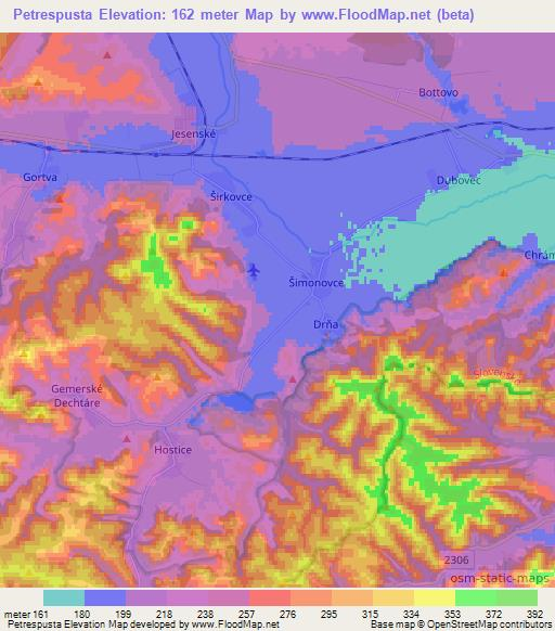 Petrespusta,Slovakia Elevation Map