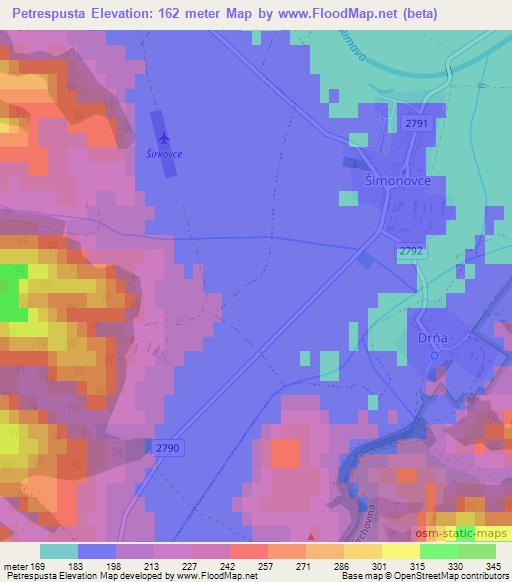 Petrespusta,Slovakia Elevation Map