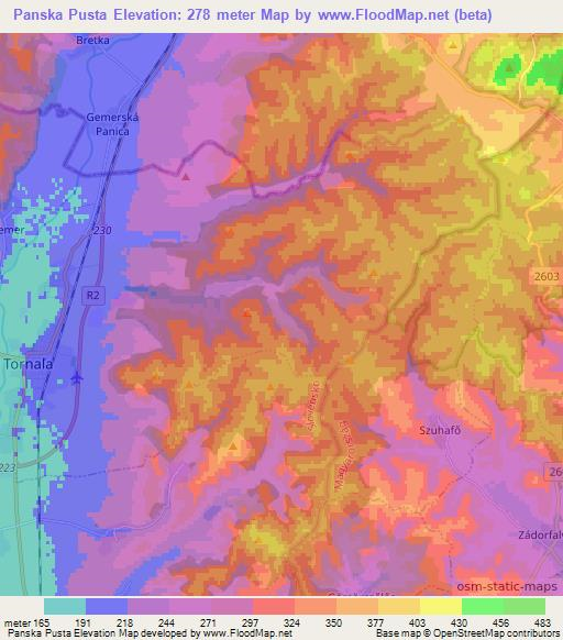 Panska Pusta,Slovakia Elevation Map
