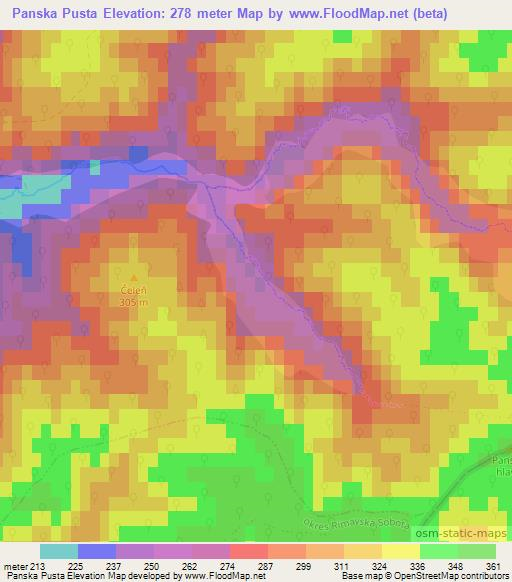 Panska Pusta,Slovakia Elevation Map