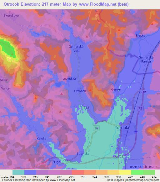 Otrocok,Slovakia Elevation Map