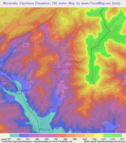 Muranska Zdychava,Slovakia Elevation Map