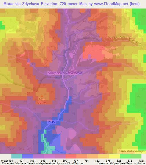 Muranska Zdychava,Slovakia Elevation Map