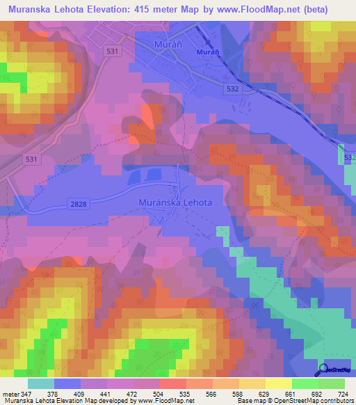 Muranska Lehota,Slovakia Elevation Map