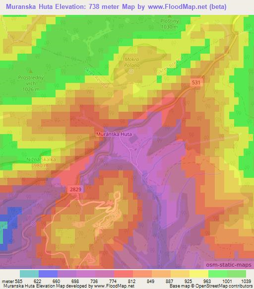 Muranska Huta,Slovakia Elevation Map