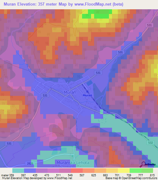 Muran,Slovakia Elevation Map