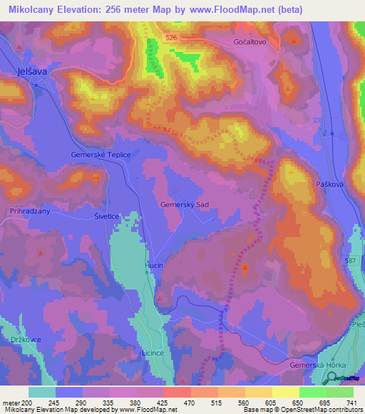 Mikolcany,Slovakia Elevation Map