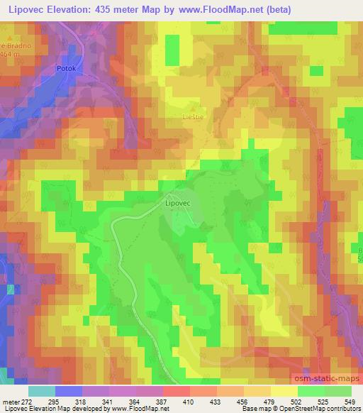 Lipovec,Slovakia Elevation Map