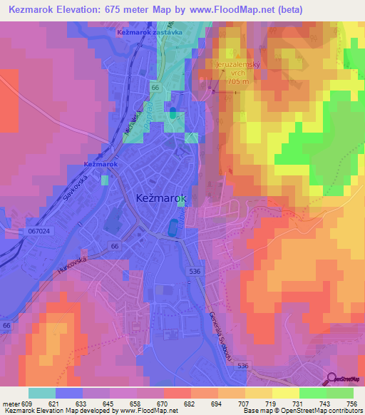 Kezmarok,Slovakia Elevation Map