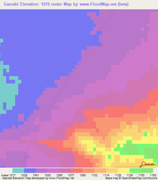Gazrabi,Iran Elevation Map