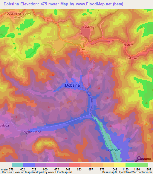 Dobsina,Slovakia Elevation Map