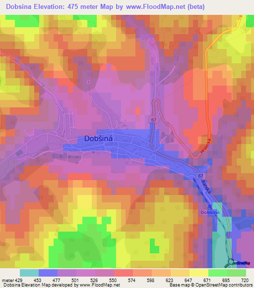 Dobsina,Slovakia Elevation Map