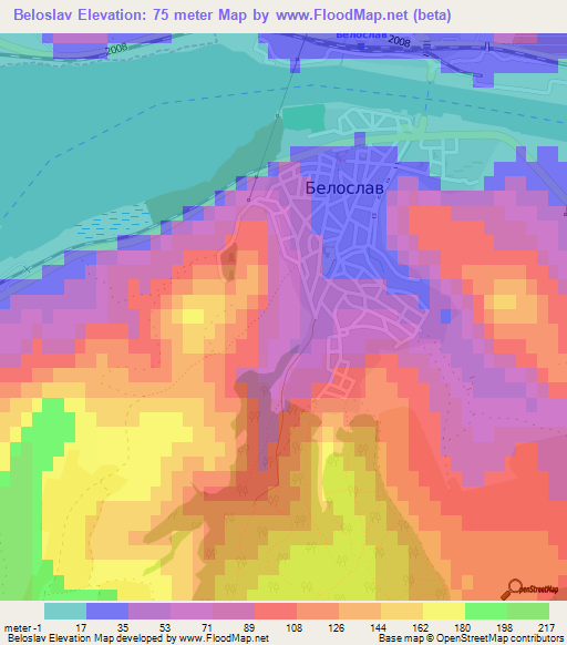 Beloslav,Bulgaria Elevation Map