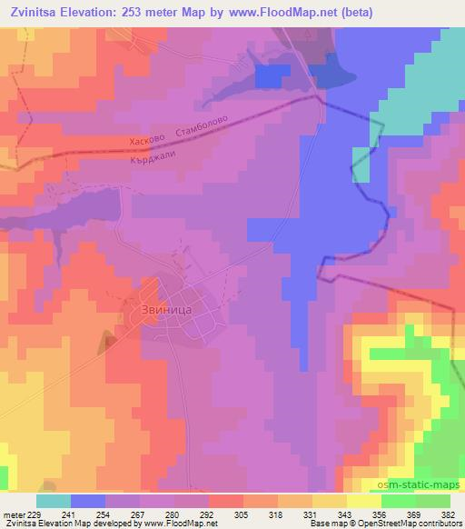 Zvinitsa,Bulgaria Elevation Map