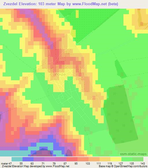 Zvezdel,Bulgaria Elevation Map