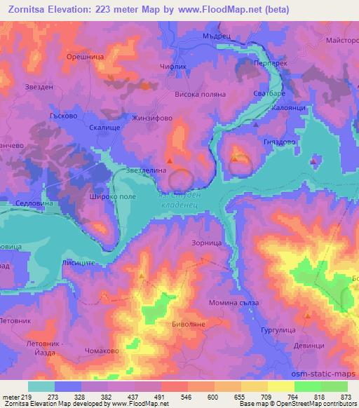 Zornitsa,Bulgaria Elevation Map