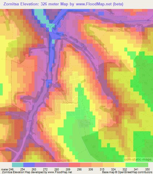 Zornitsa,Bulgaria Elevation Map